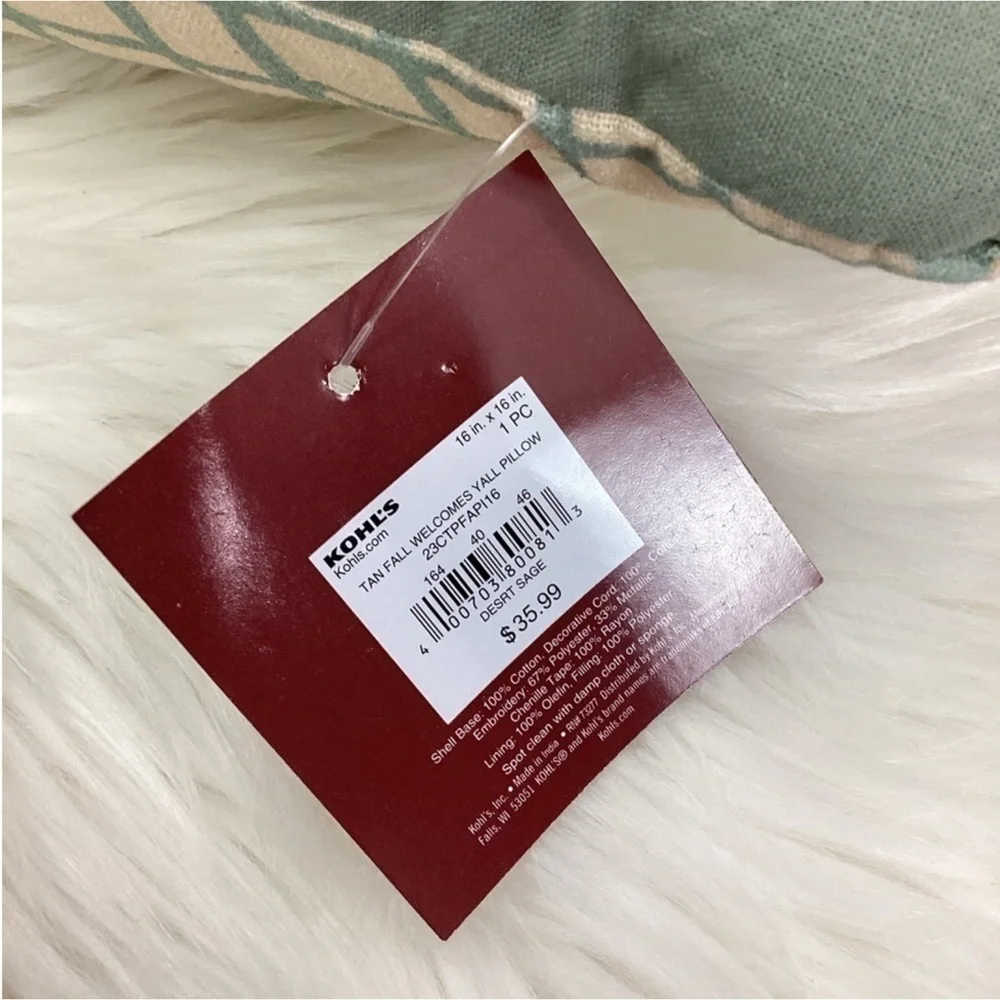 Celebrate Together by Kohls Fall Welcomes You decorative pillow NWT